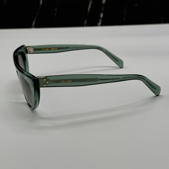 NEW CL40228I 93B CELINE GREEN GREY CAT EYE WOMEN CELINE SUNGLASSES - Picture 5 of 9